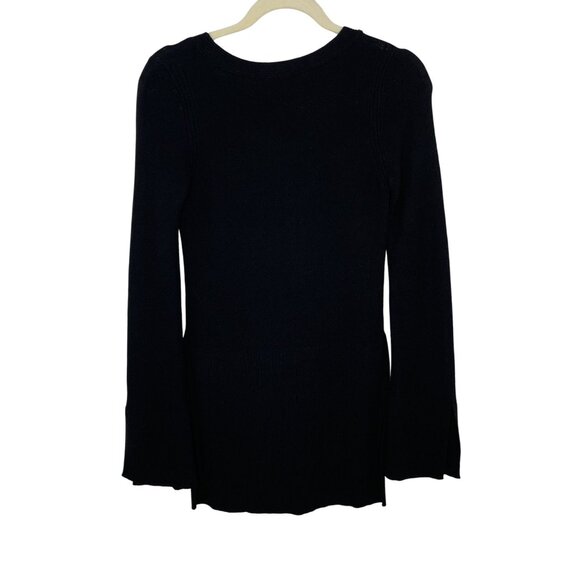 Free People Black V-Neck Sweater With Cross-Front Detail, XS - Picture 2 of 10